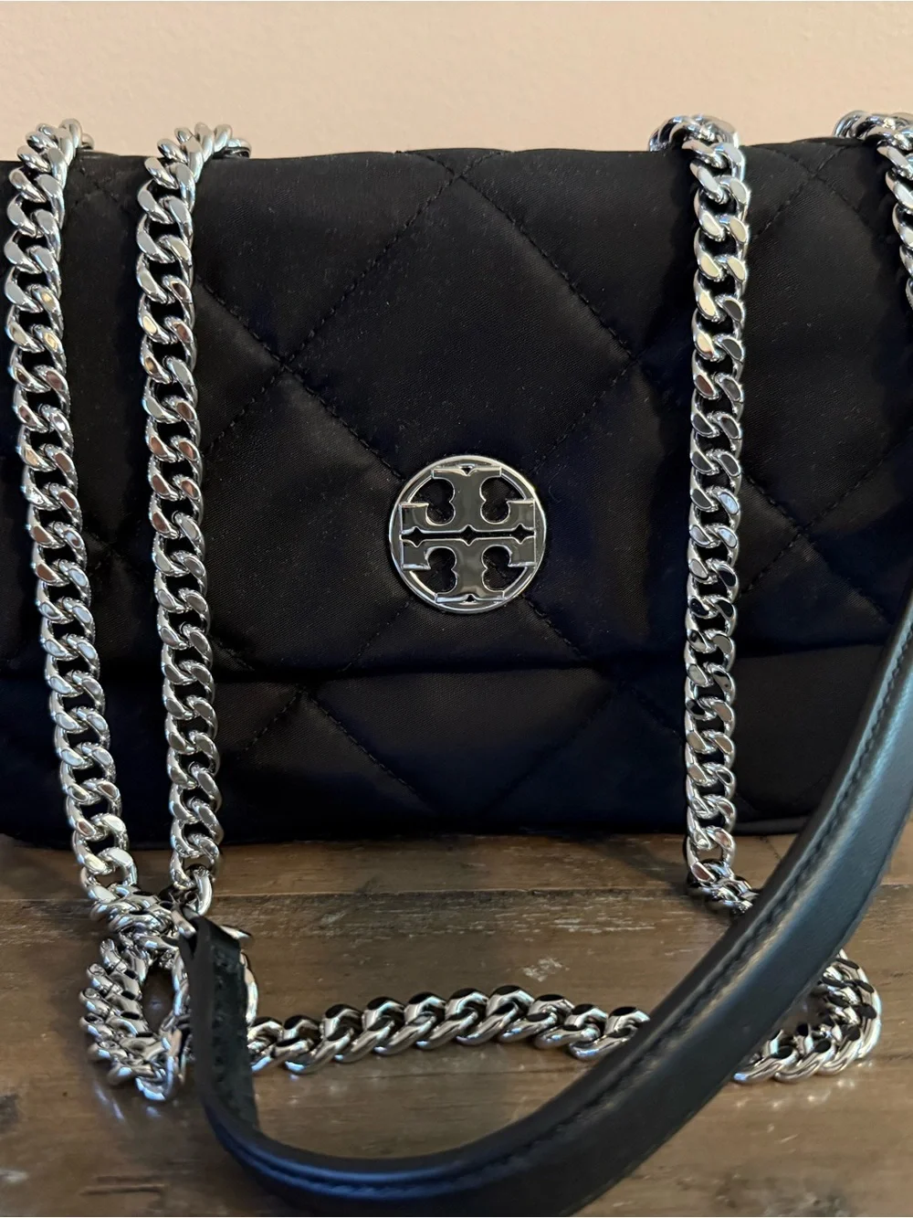Tory Burch Black Quilted Chain Shoulder Bag